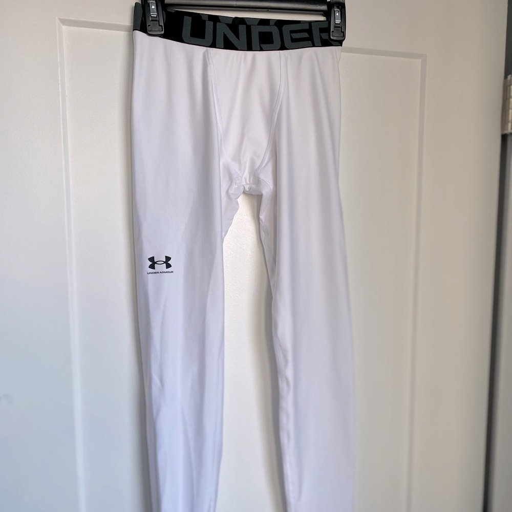 UNDER ARMOUR YOUTH TIGHTS WHITE